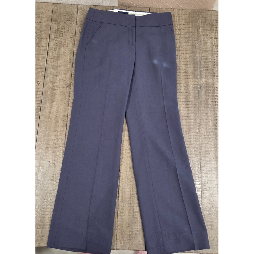 Womens J.Crew Blue Gray 100% Wool Favorite Fit Dress Pants Size 2